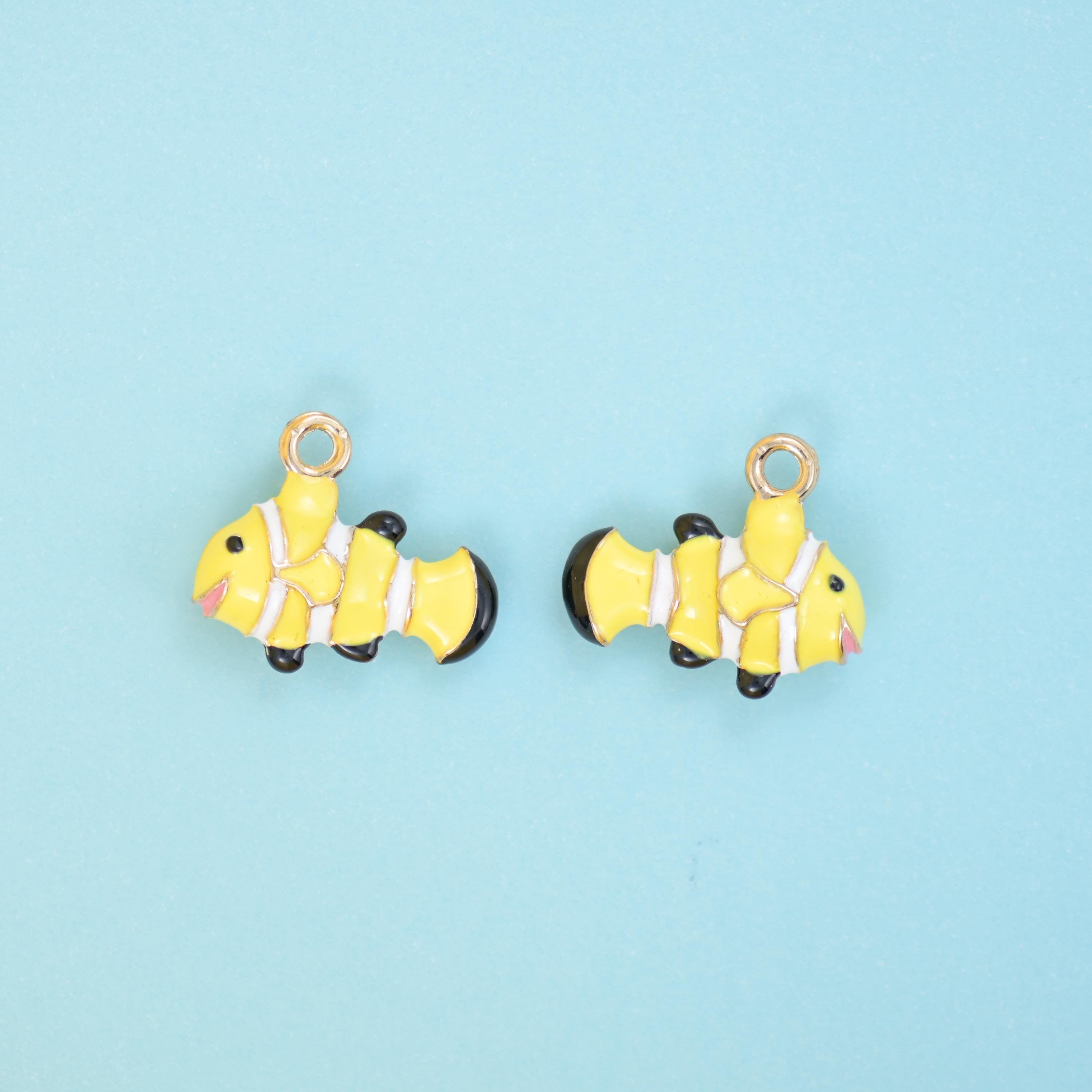 Clown fish cut brass, 18k gold filled, beads