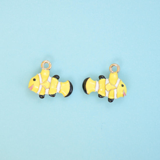 Clown fish cut brass, 18k gold filled, beads