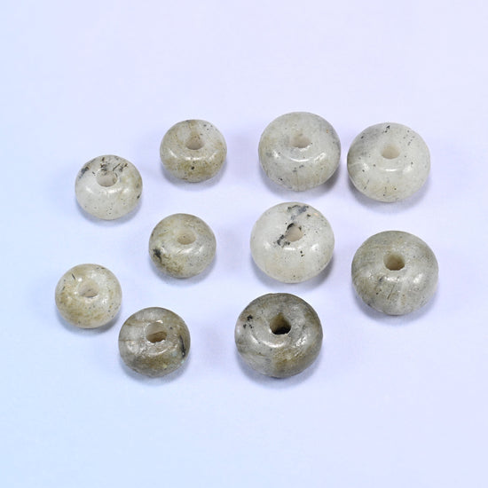 Grey Labradorite Rondelle Beads: 2.5mm Hole Size, Full Strand, Jewelry Making