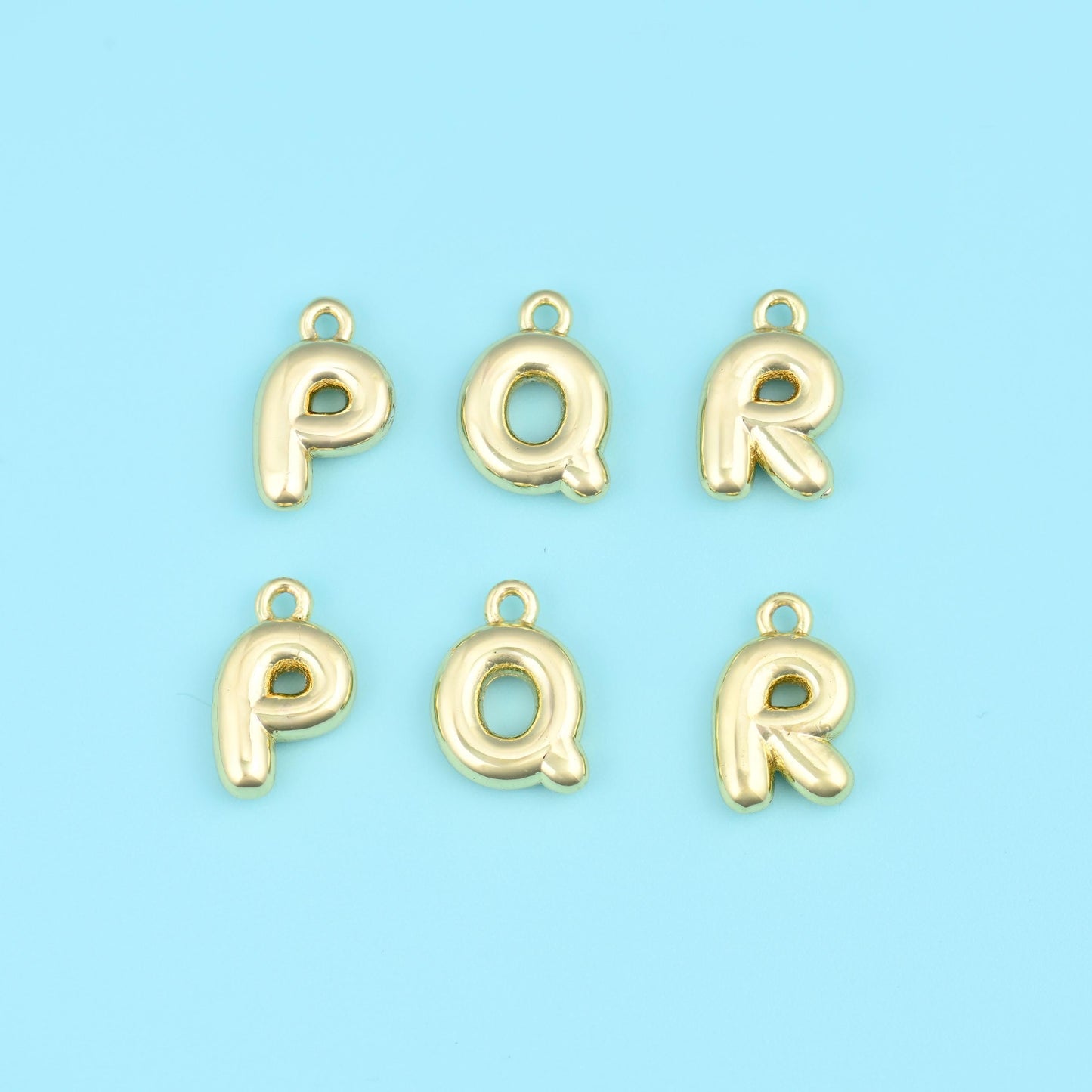 18K Gold Filled Letter Pendants, Personalise Initial Charm for DIY Jewelry Making Supply