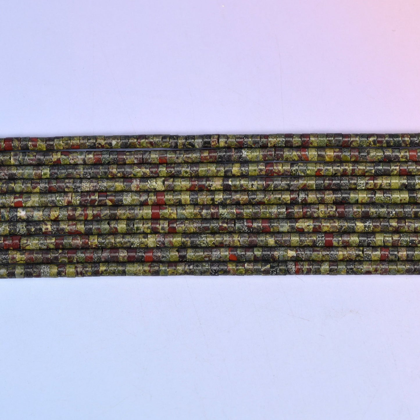 Dragon Blood Stone Smooth Heishi Disc Beads: Jewelry Making Supply, 15.5 Inch Strand
