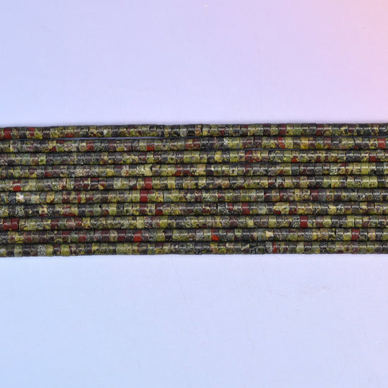 Dragon Blood Stone Smooth Heishi Disc Beads: Jewelry Making Supply, 15.5 Inch Strand
