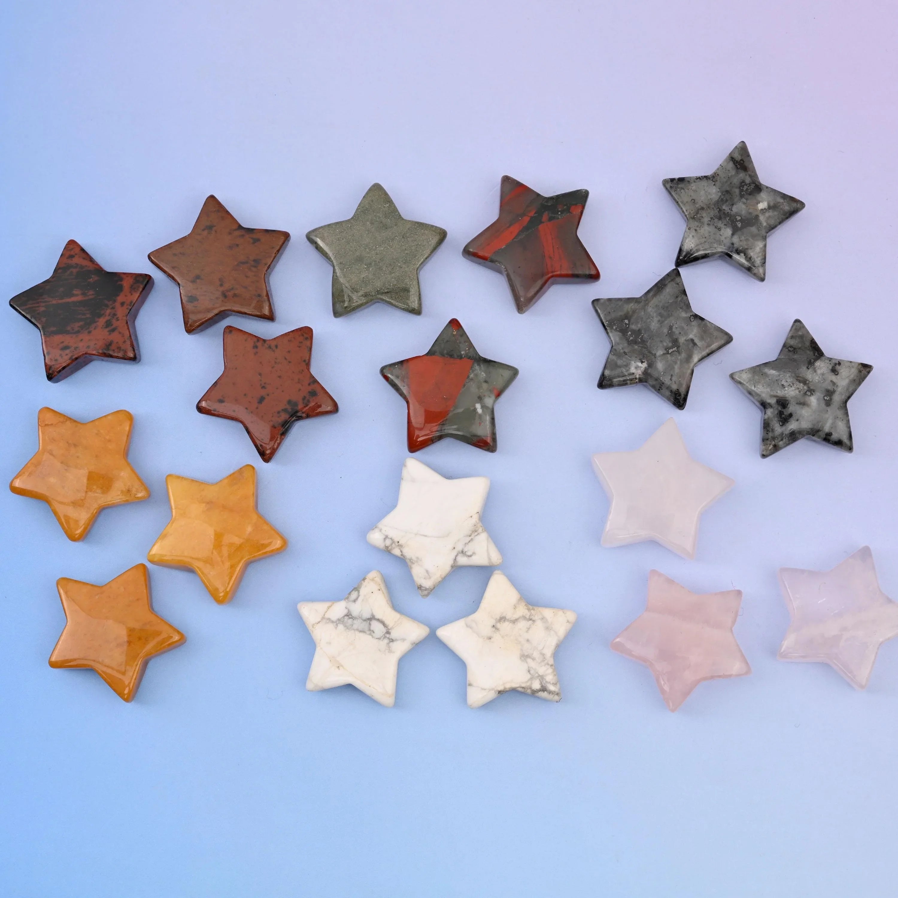 Gemstone Star featuring Amethyst, Rose Quartz, Blue Aventurine and other natural stones.