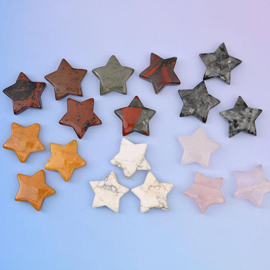 Gemstone Star featuring Amethyst, Rose Quartz, Blue Aventurine and other natural stones.