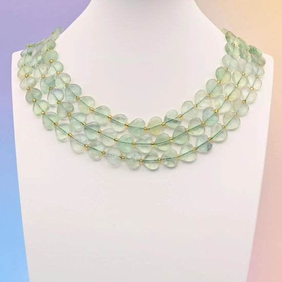 Green amethyst beads, faceted heart shape, 12mm