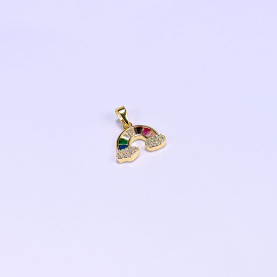Rainbow charm with a clear zircon pave cloud base