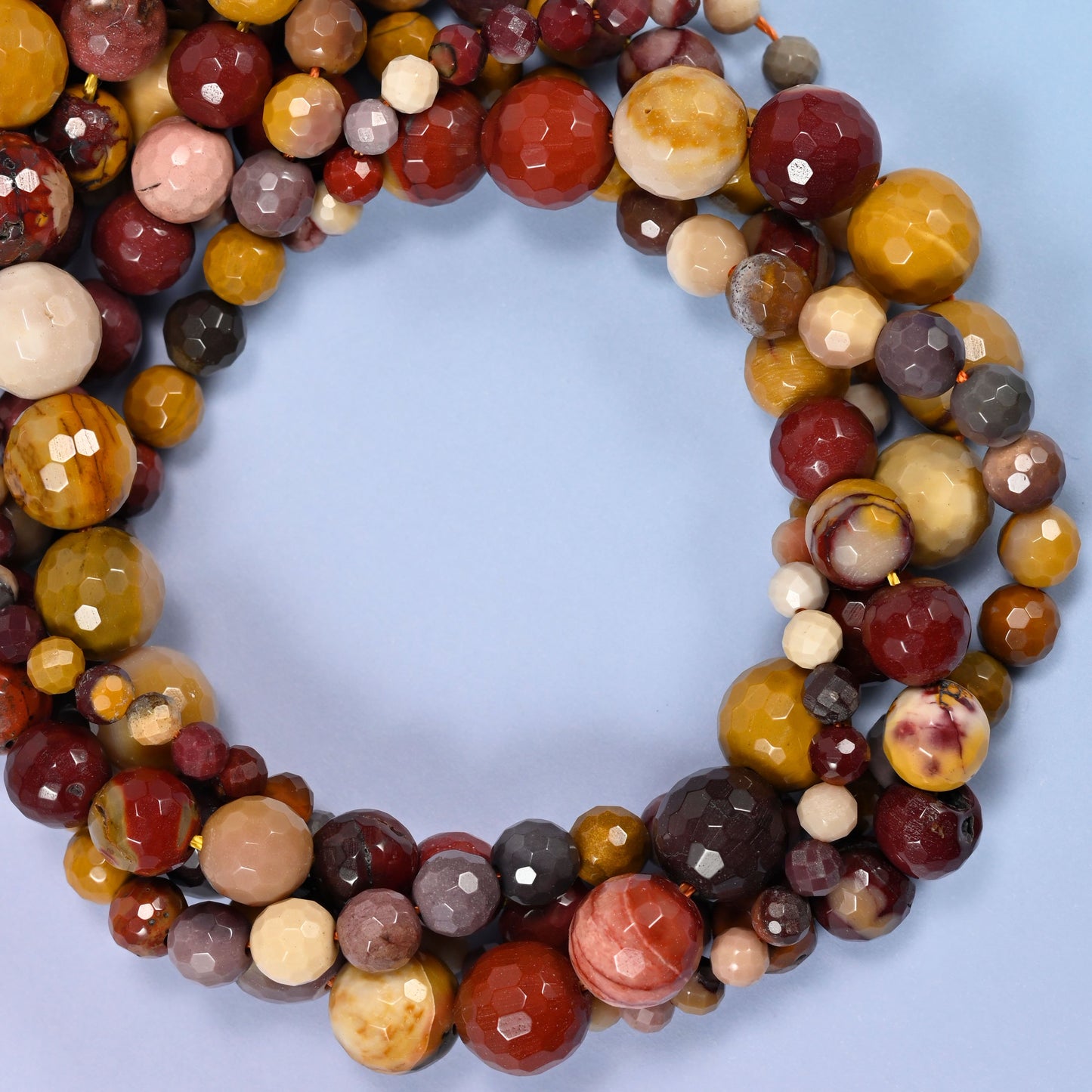 Mookaite Faceted Round Beads: Jewelry Making, 15 Inch Strand