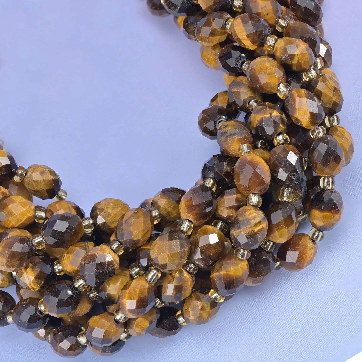 Tiger Eye rice barrel beads, 1.0mm hole