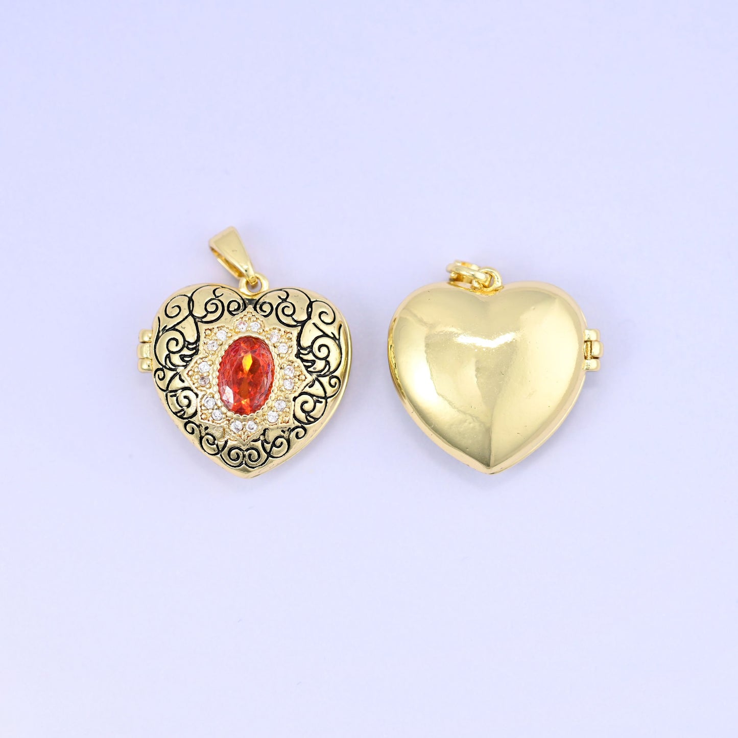 Heart Locket Pendant, approximately 19.23mm x 19.68mm