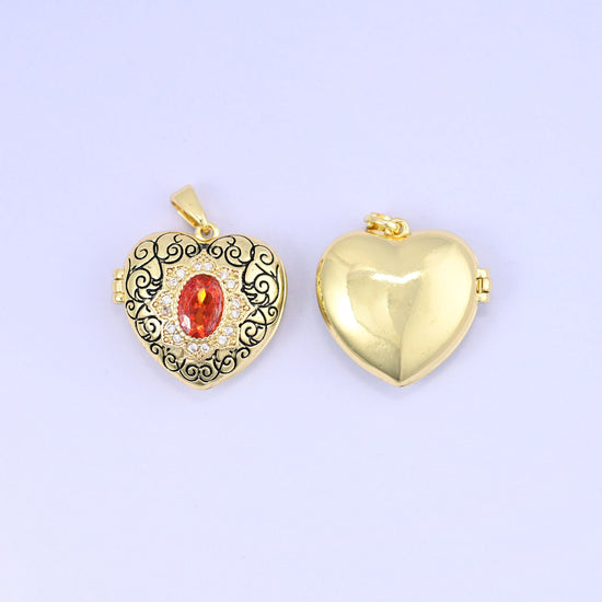 Heart Locket Pendant, approximately 19.23mm x 19.68mm