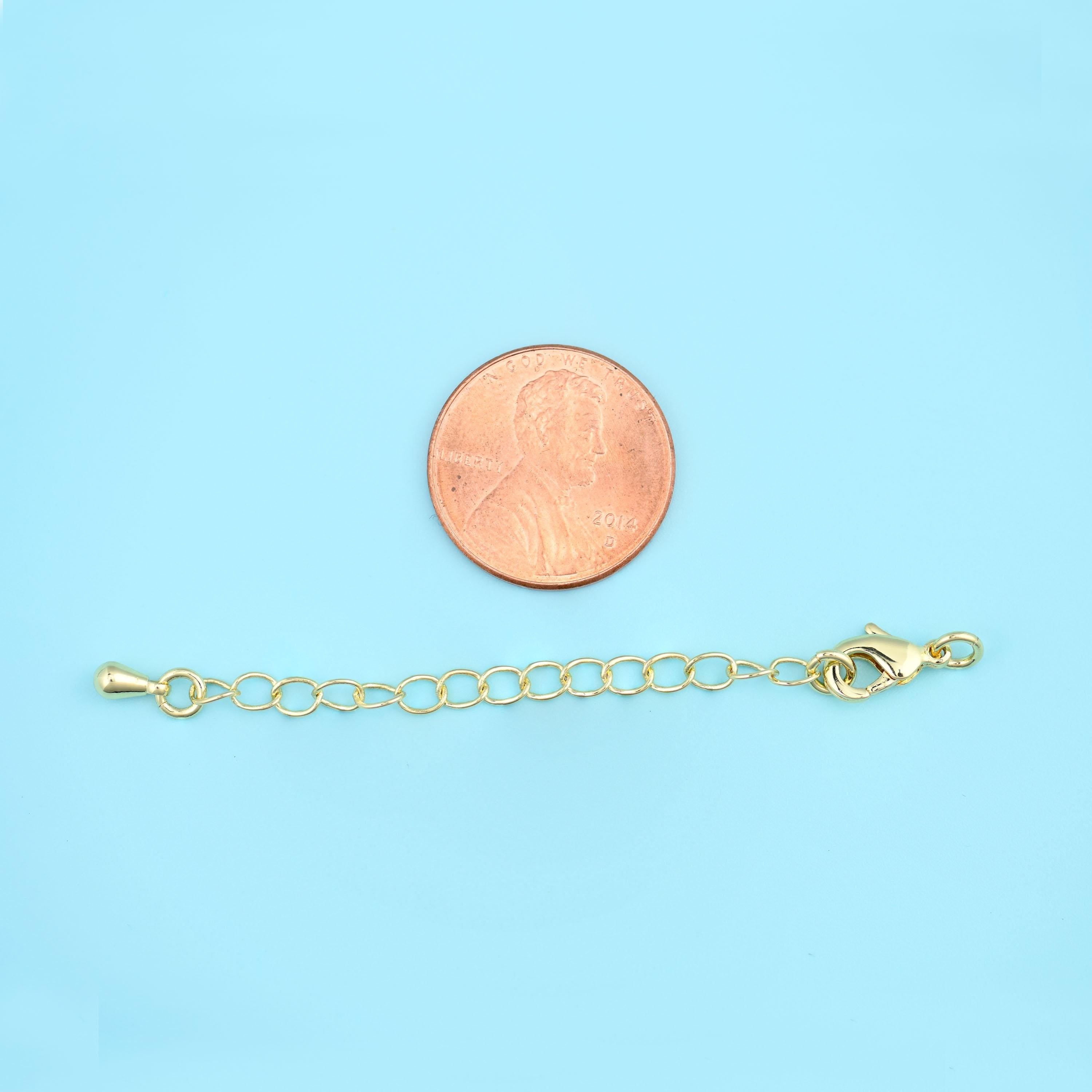 18K Gold Filled Adjustable Chain Extender 69mm with Lobster Clasp in gold