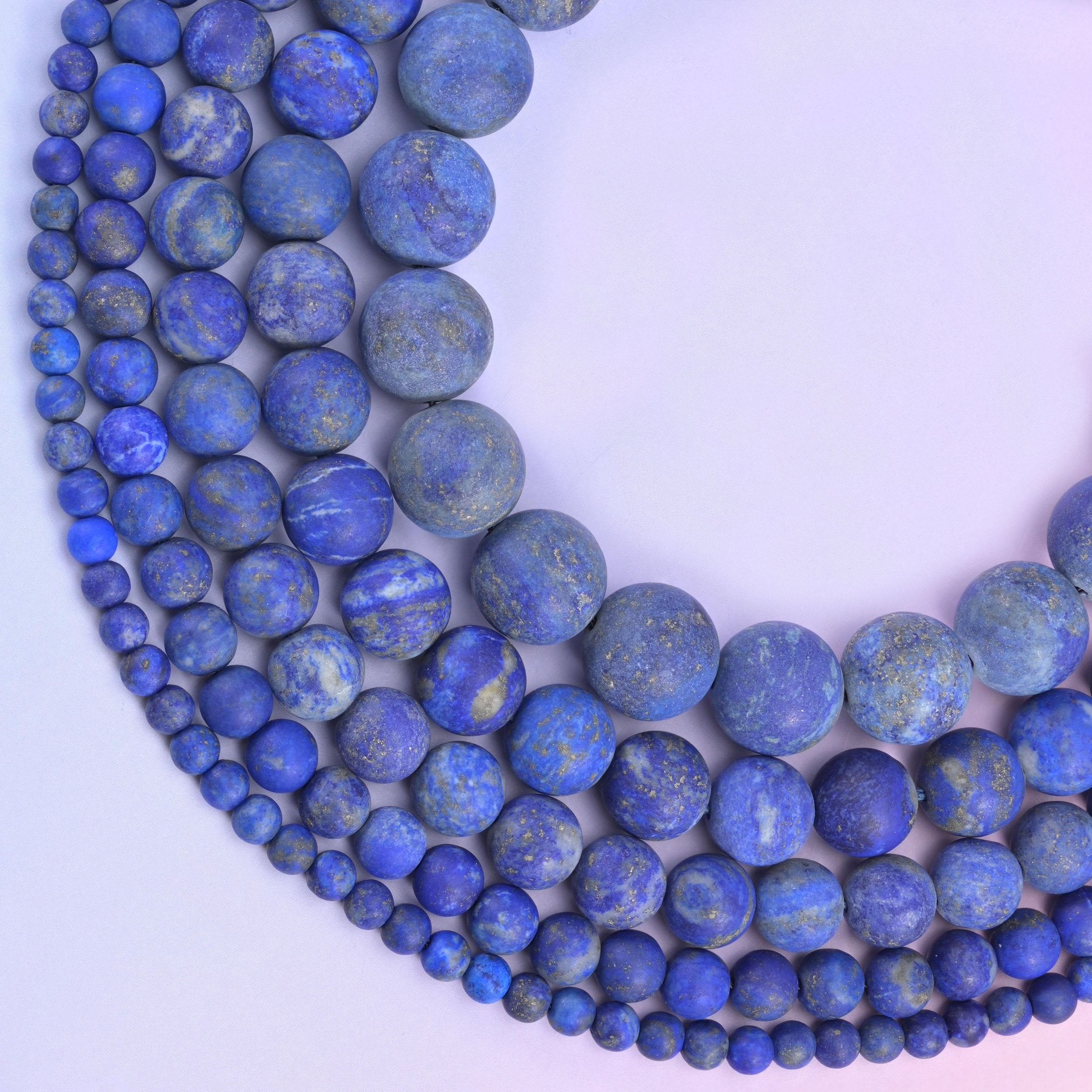 Lapis lazuli round beads, approximately 46 beads per 15 inch strand