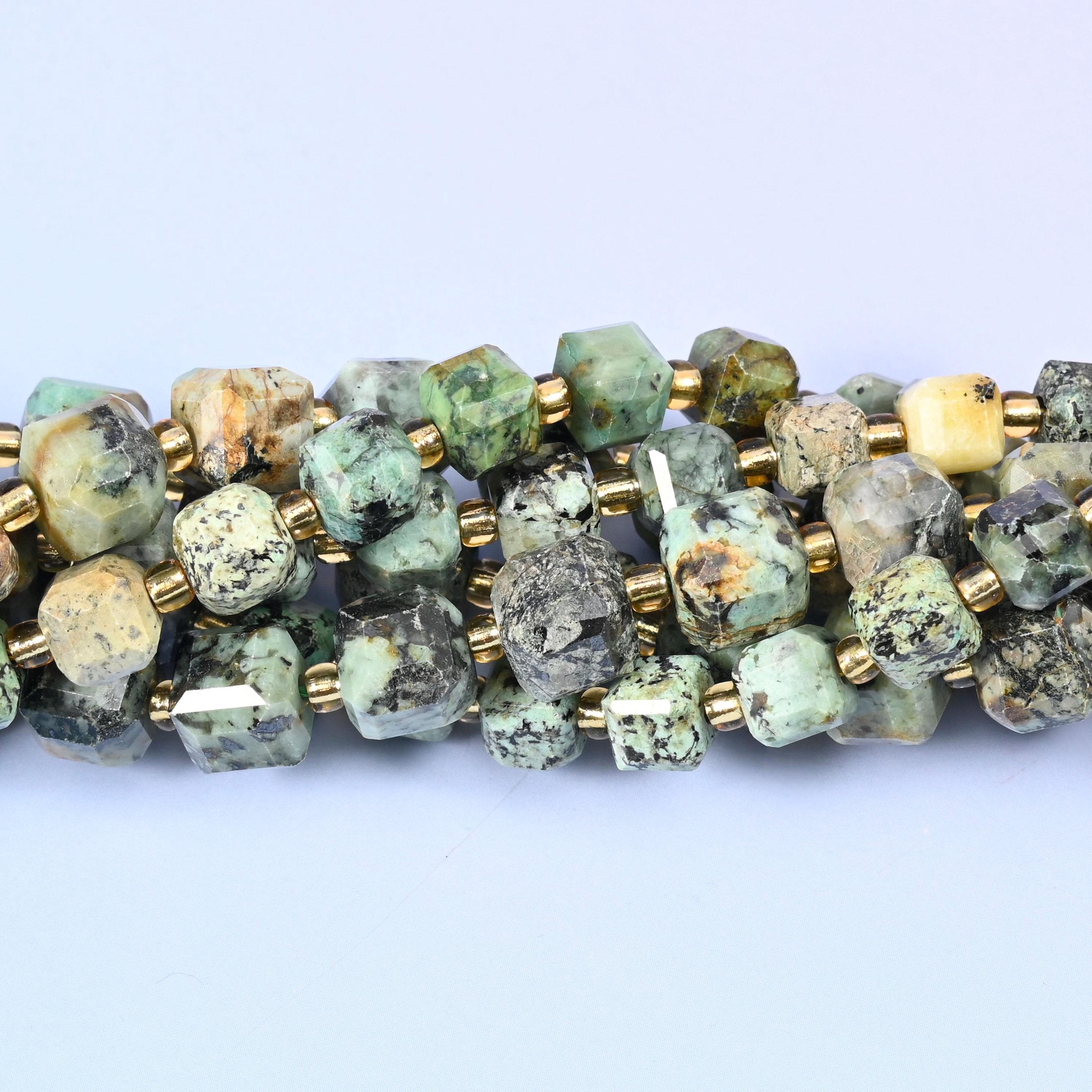 African Howlite Faceted Cube Beads 6mm 8mm, 6mm approximately 43 beads / 8mm approximately 38 beads