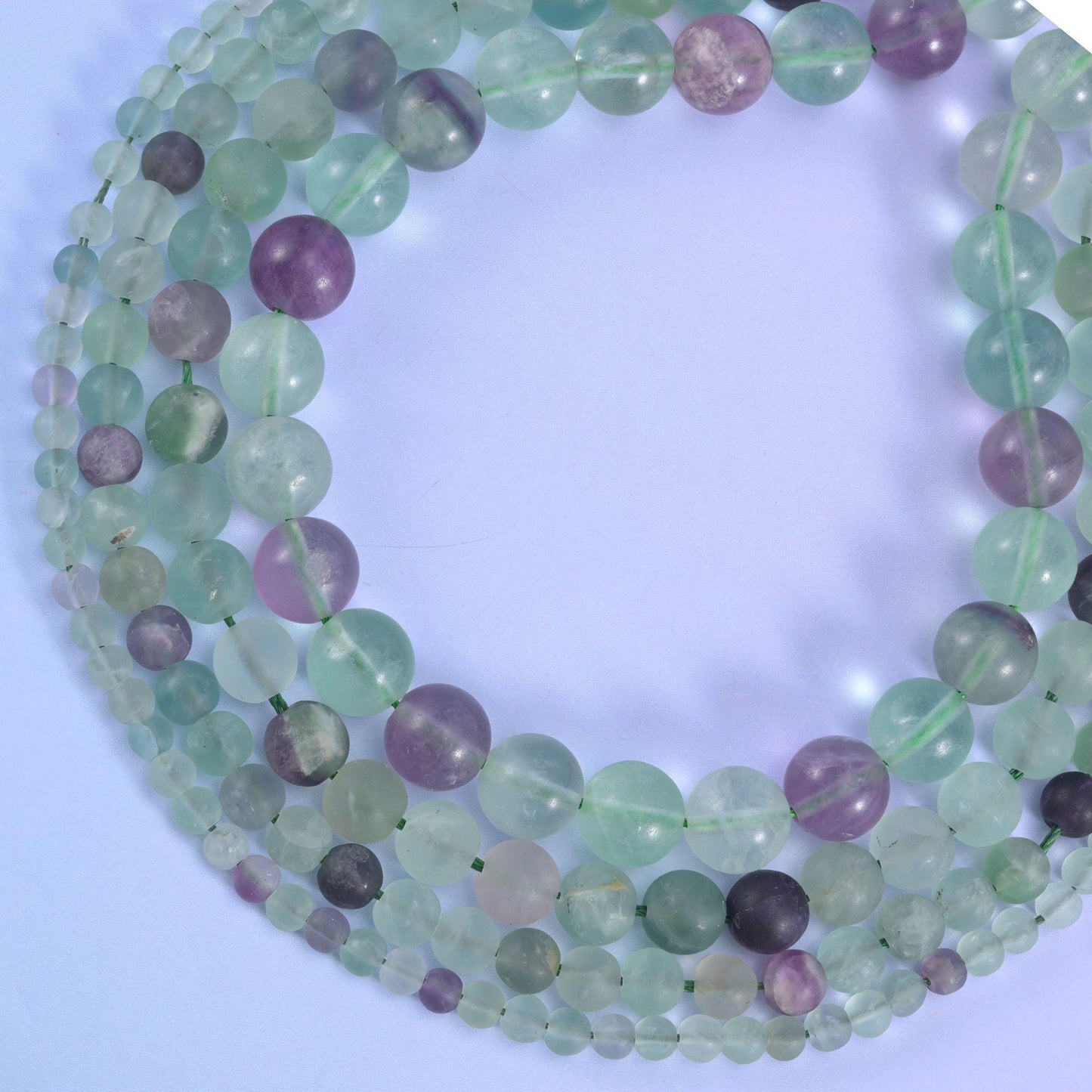 Colorful Fluorite Matte Round Beads 4mm 6mm 8mm 10mm 15 Inch Strand