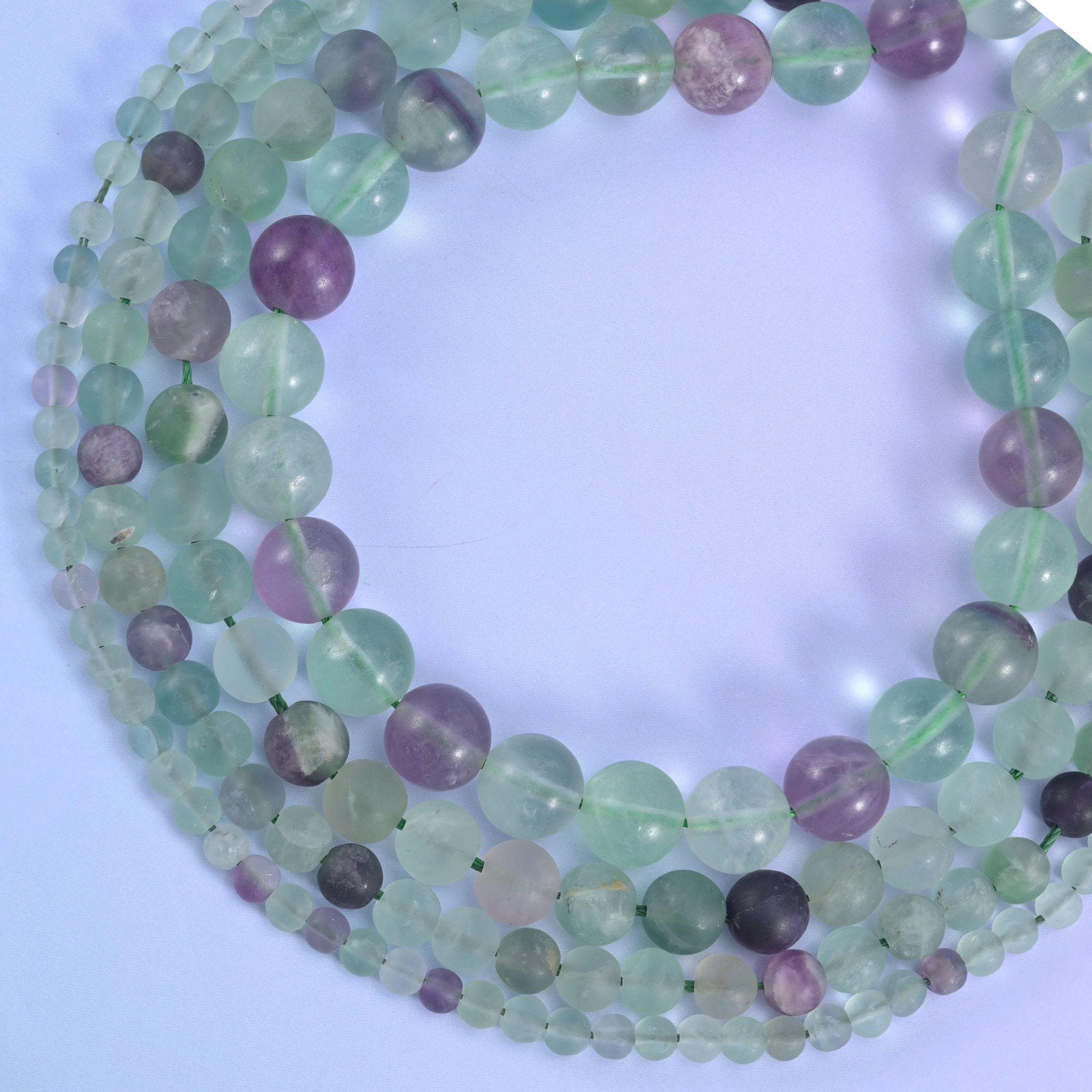 Colorful Fluorite Matte Round Beads 4mm 6mm 8mm 10mm 15 Inch Strand