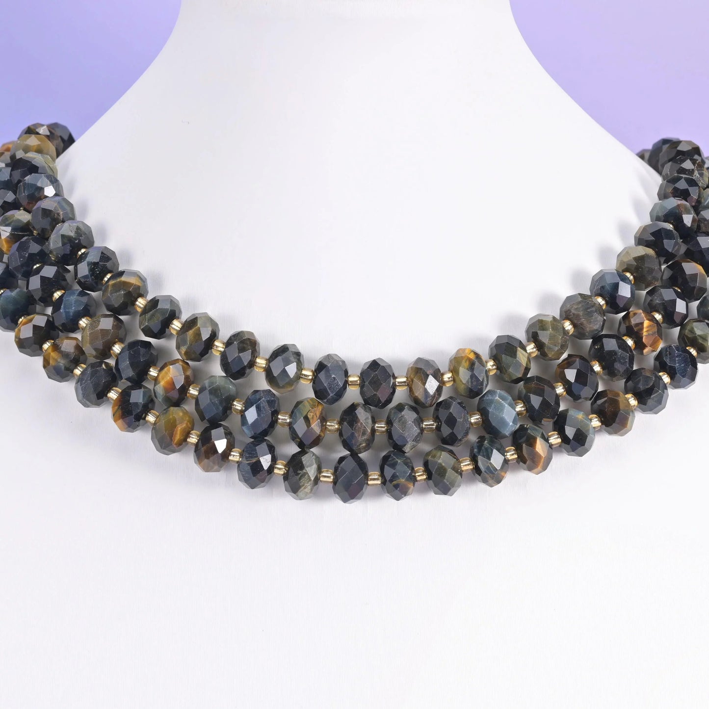 Iron Tiger Eye beads, faceted rondelle, 6 x 10mm