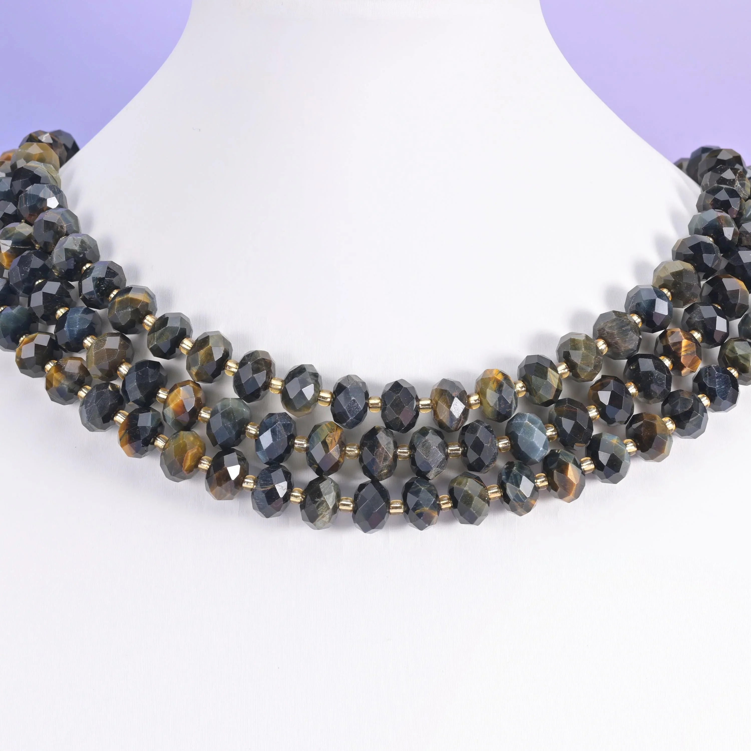 Iron Tiger Eye beads, faceted rondelle, 6 x 10mm