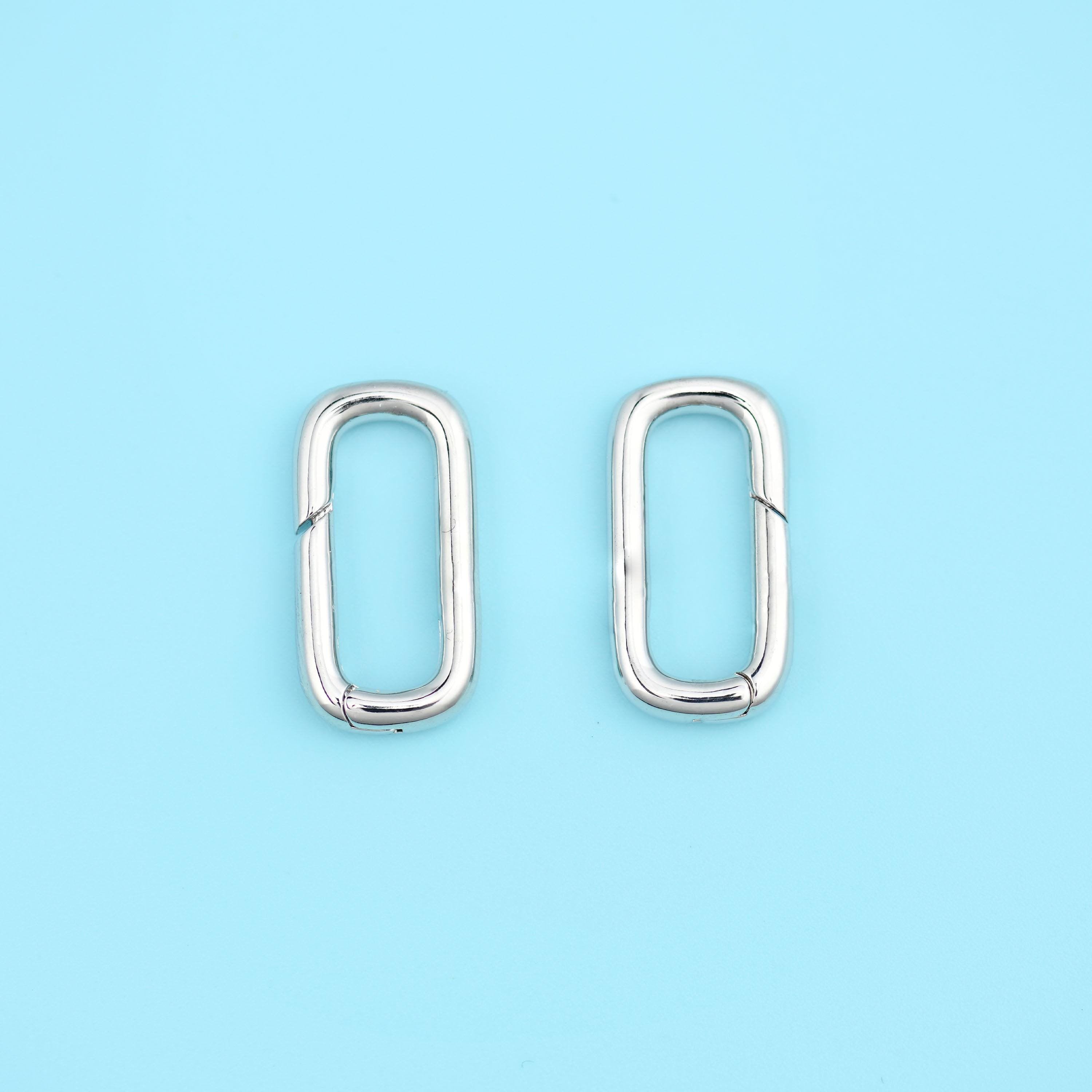 Rectangle carabiner clasp cut brass, 18k gold filled — lead free and nickel free beads