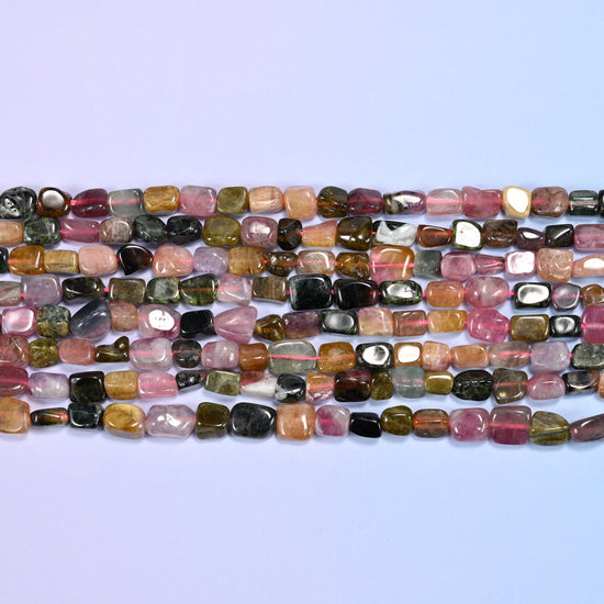 Tourmaline nugget beads, irregular freeform shape, 5-8mm