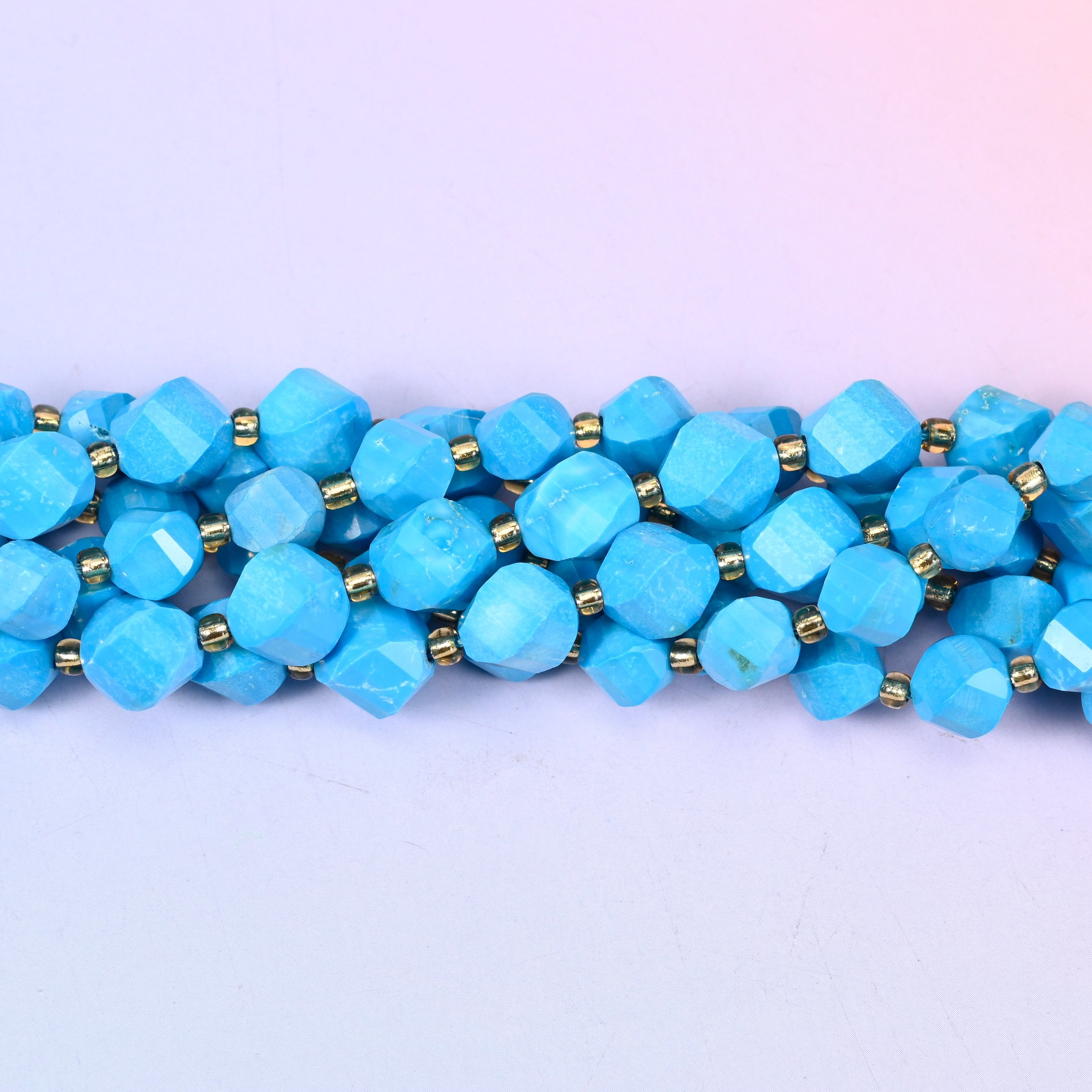 Dyed Blue Howlite Faceted Spiral Twist Beads: Size 8mm 10mm, Jewelry Making, 15 inch Strand