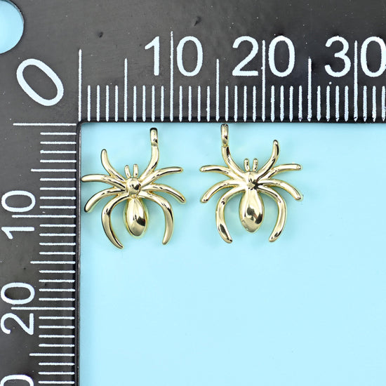 18K Gold Filled Spider Charms for DIY Jewelry Making Supply