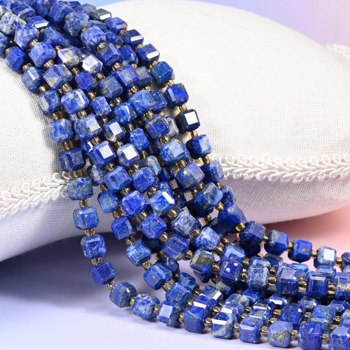 Lapis Lazuli Faceted Cube Beads