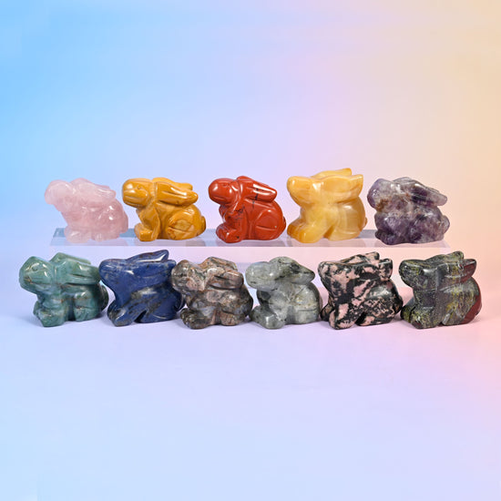 1.5 Inch Laying Down Bunny Crystal Figurines