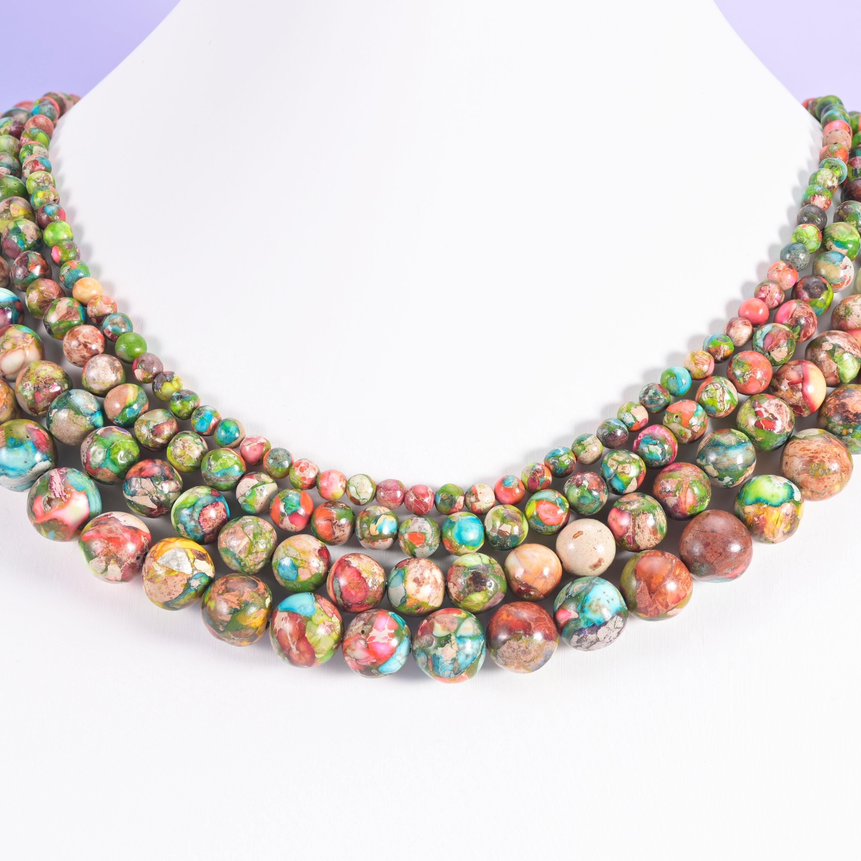Sea sediment jasper beads, smooth round, 4mm to 14mm