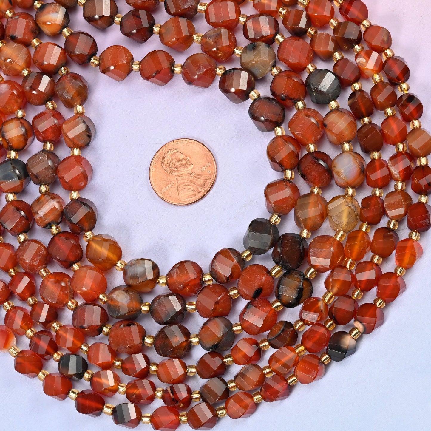 Red Agate beads, sold per 15 inch strand