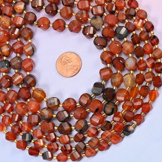 Red Agate beads, sold per 15 inch strand