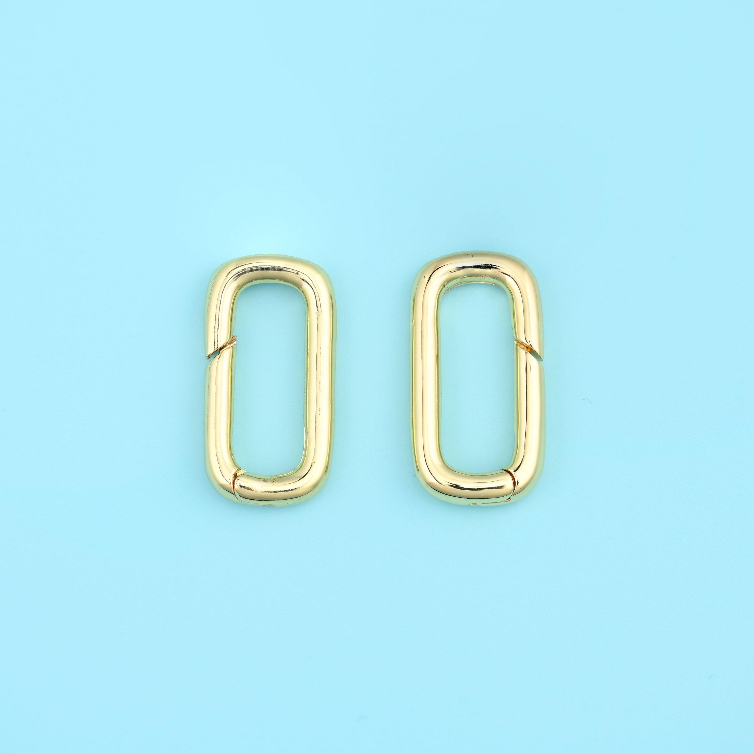 18K Gold Filled Rectangle Carabiner Clasp 18.92x9.88mm