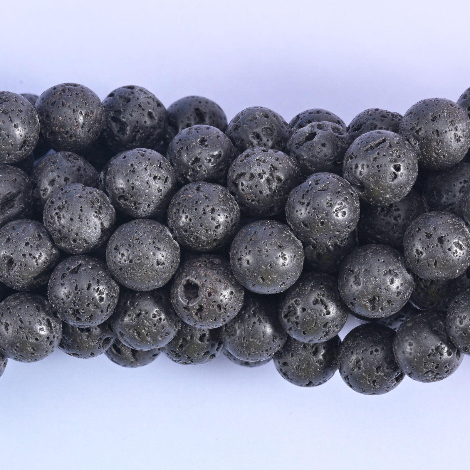 Lava Rock Beads for Jewelry Making – Smooth Round Strands