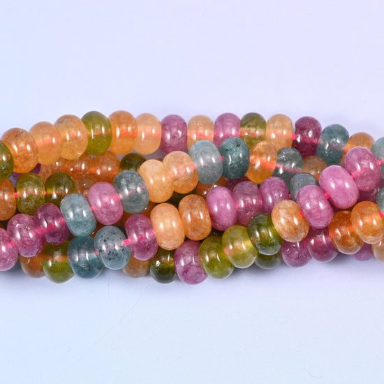 Colorful Dyed Jade Smooth Rondelle Beads 5x8mm, 15 inch strand
