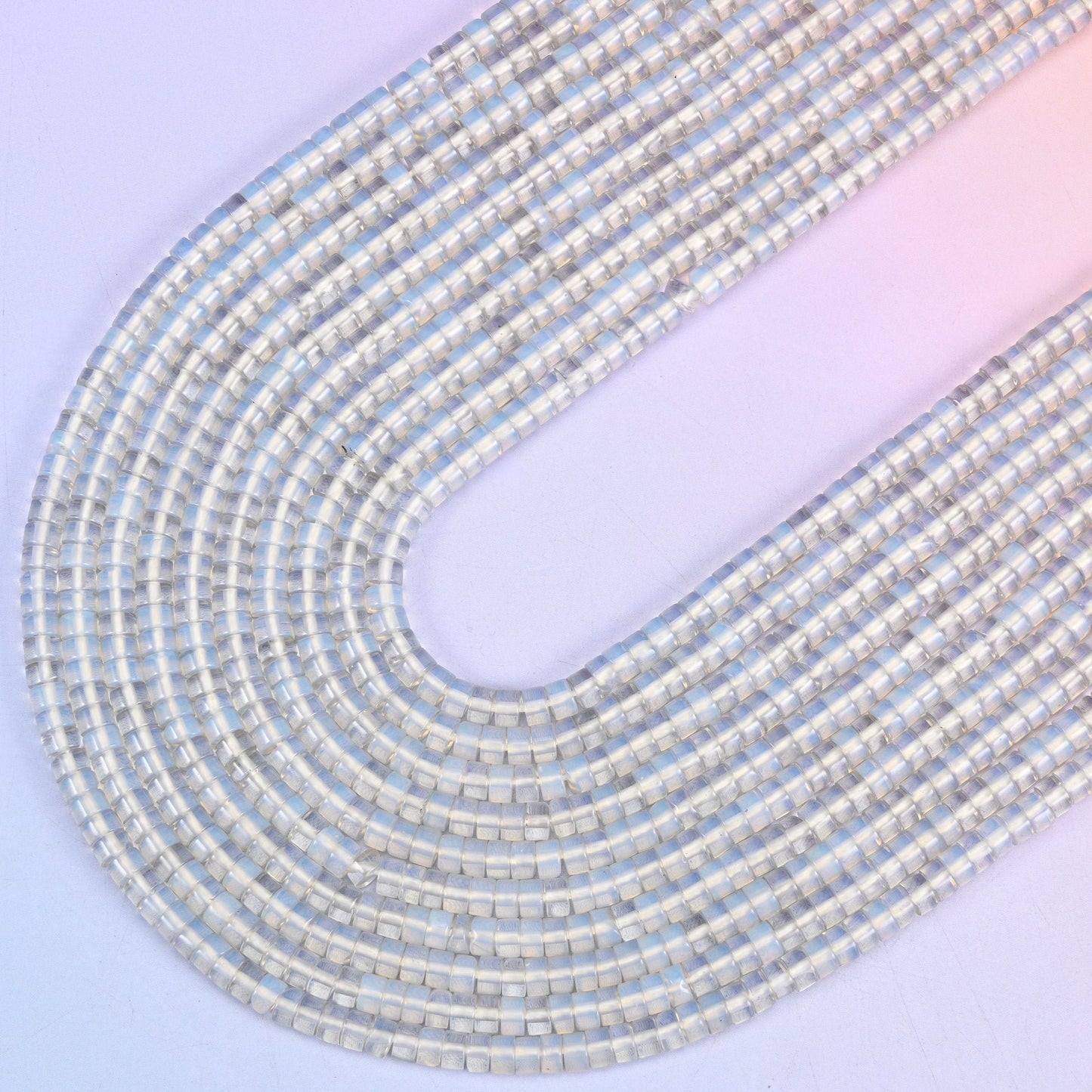 Opalite Smooth Heishi Disc Beads, 15.5 inch strand