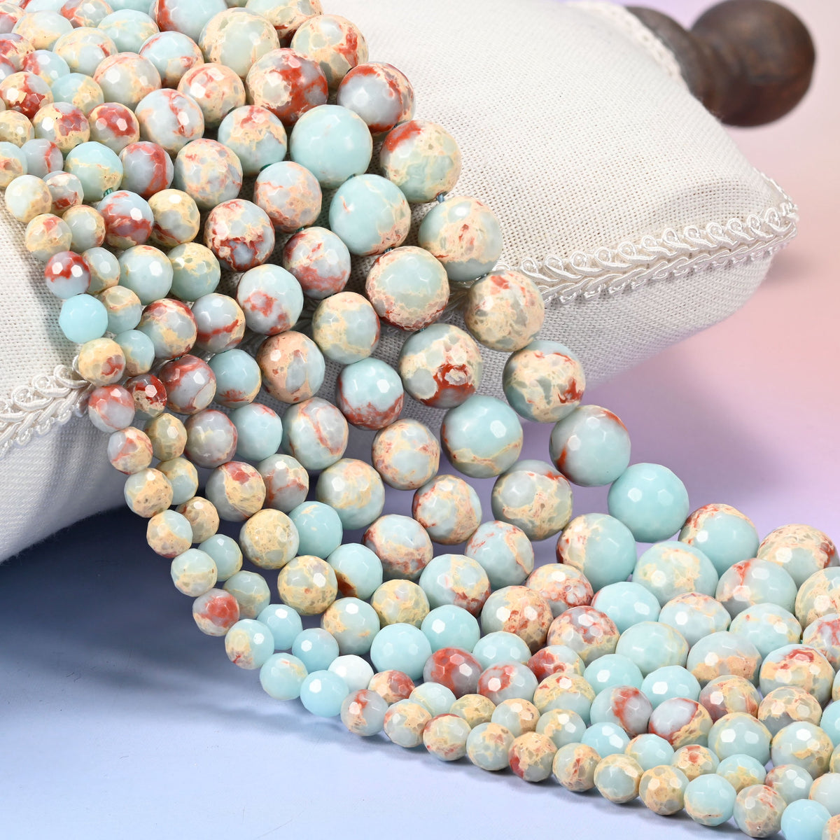 Dyed Blue Shoushan Stone Faceted Round Beads 6mm 8mm 10mm 12mm Jewelry Making 15 Inch Strand