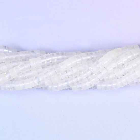 Clear Quartz Smooth Heishi Disc Beads: Jewelry Making Supply, 15.5 Inch Strand