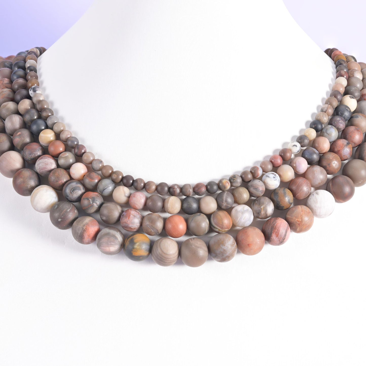 Petrified wood beads, matte round, 4mm, 6mm, 8mm, 10mm