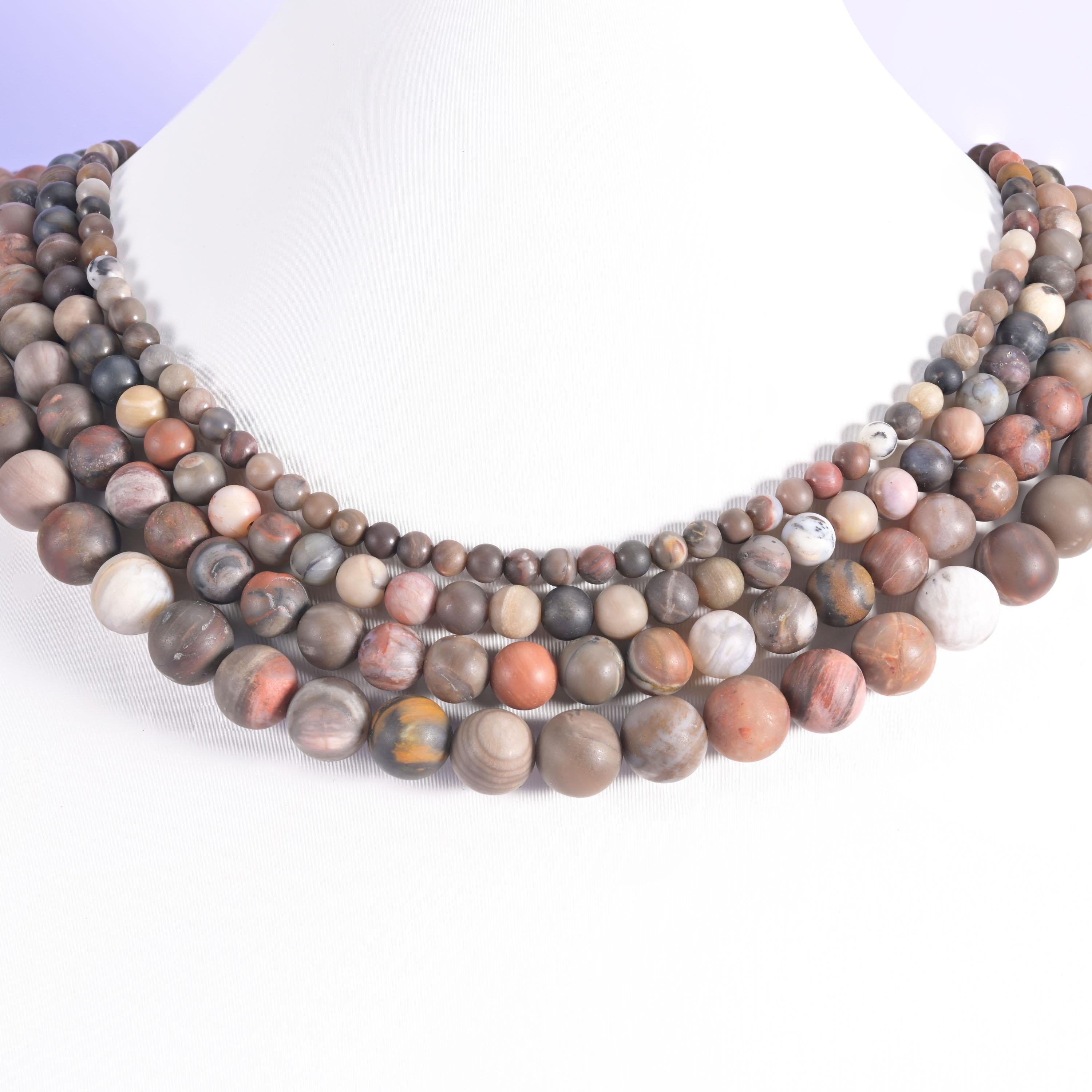 Petrified wood beads, matte round, 4mm, 6mm, 8mm, 10mm
