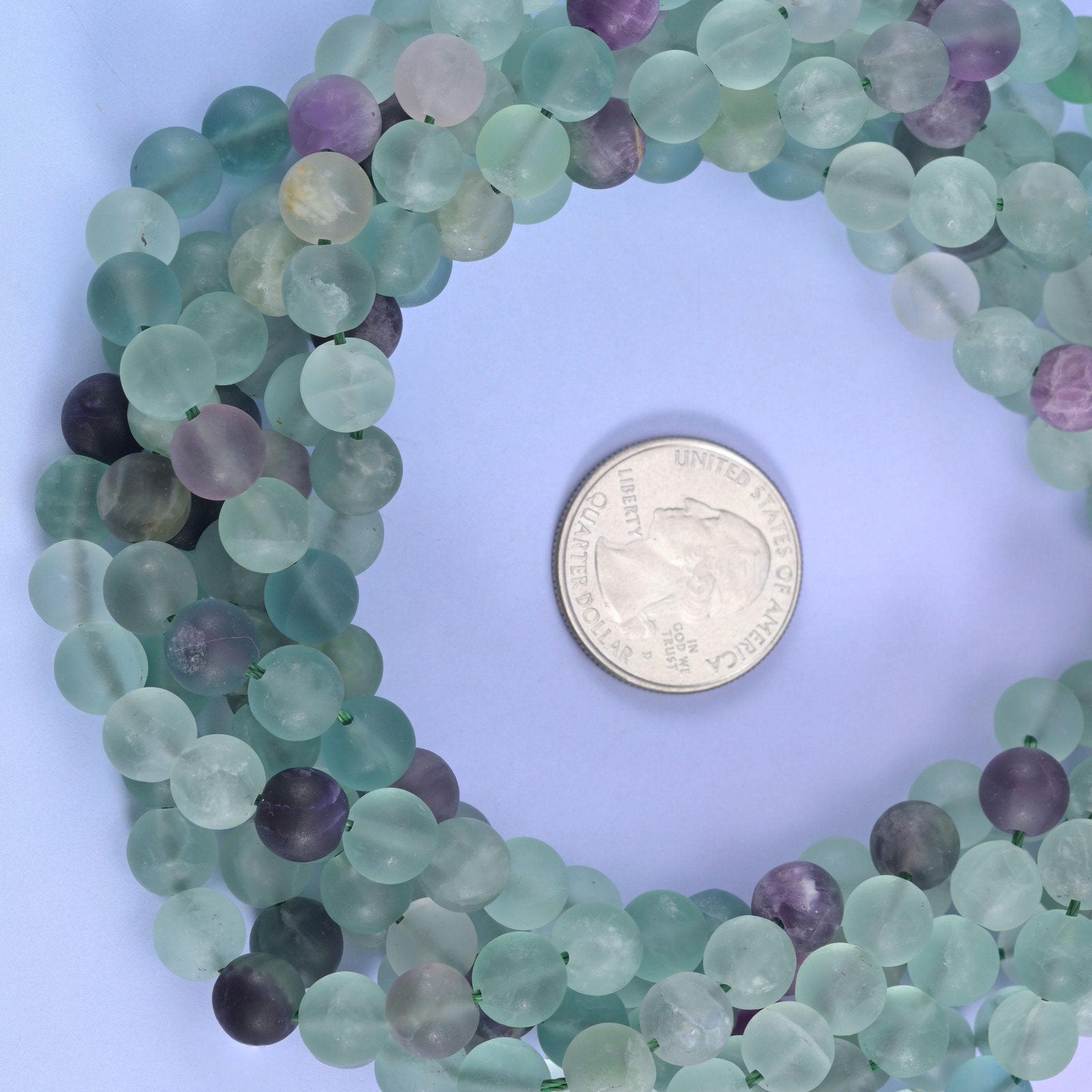 Colorful Fluorite Matte Round Beads 4mm 6mm 8mm 10mm 15 Inch Strand