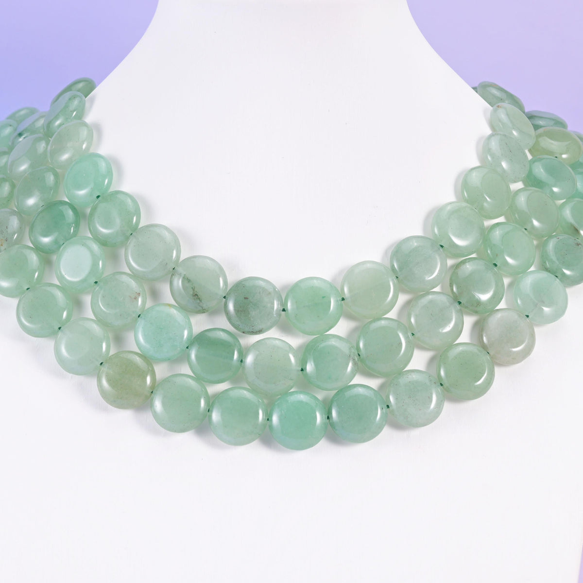 Green Aventurine beads, coin shape, 15mm