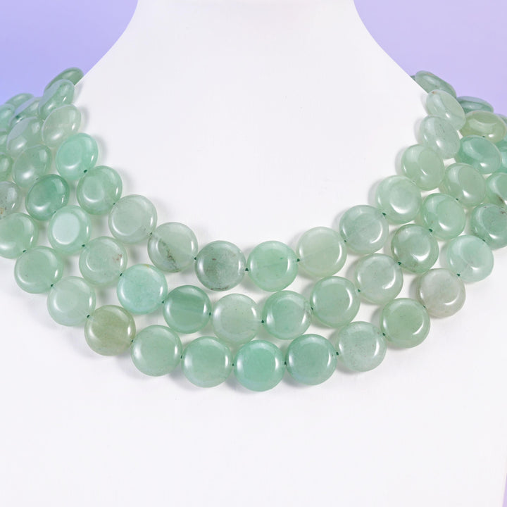 Green Aventurine beads, coin shape, 15mm