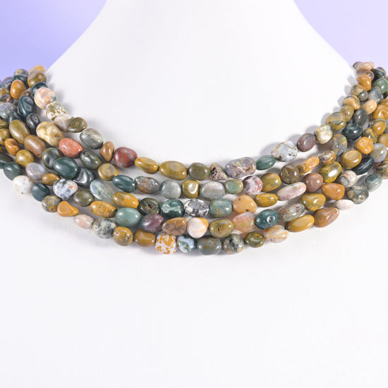 Ocean jasper beads, pebble nugget shape, 5-10mm