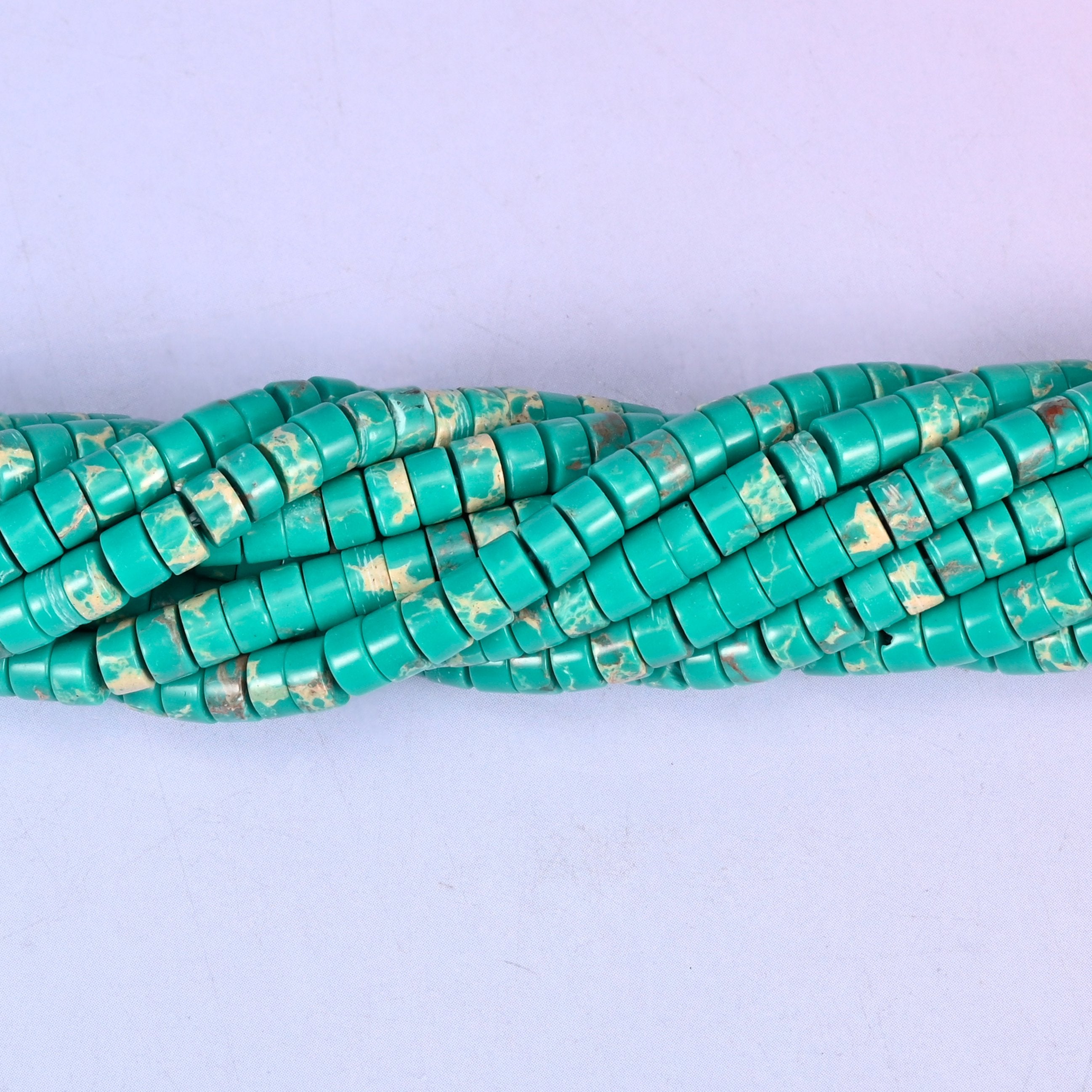 Green Shoushan Stone Smooth Heishi Disc Beads: Jewelry Making Supply, 15.5 Inch Strand