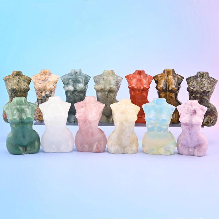 Carved natural gemstone goddess figurine, sold per piece in the stone you select