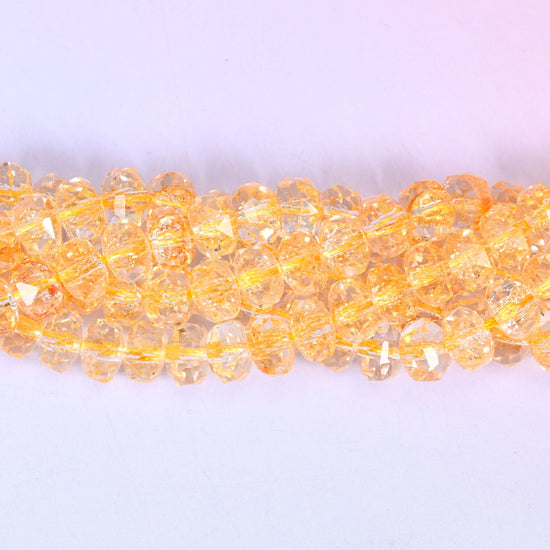 Transparent Gold Faceted Rondelle Glass Beads for jewelry making