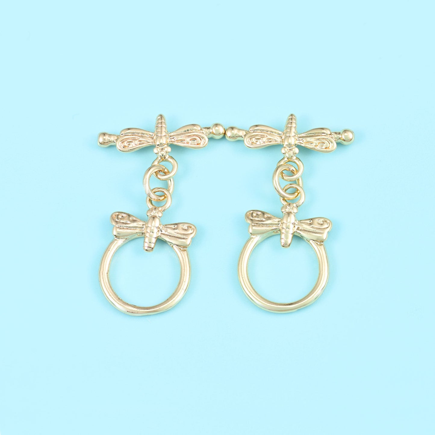 18K gold filled dragonfly toggle clasp, lead free and nickel free