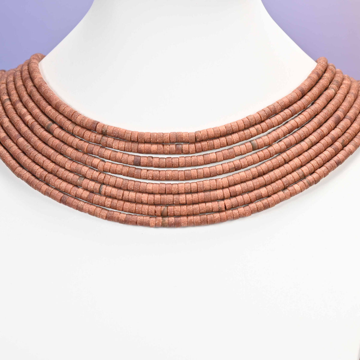 Gold sandstone beads, heishi disc, 2x4mm