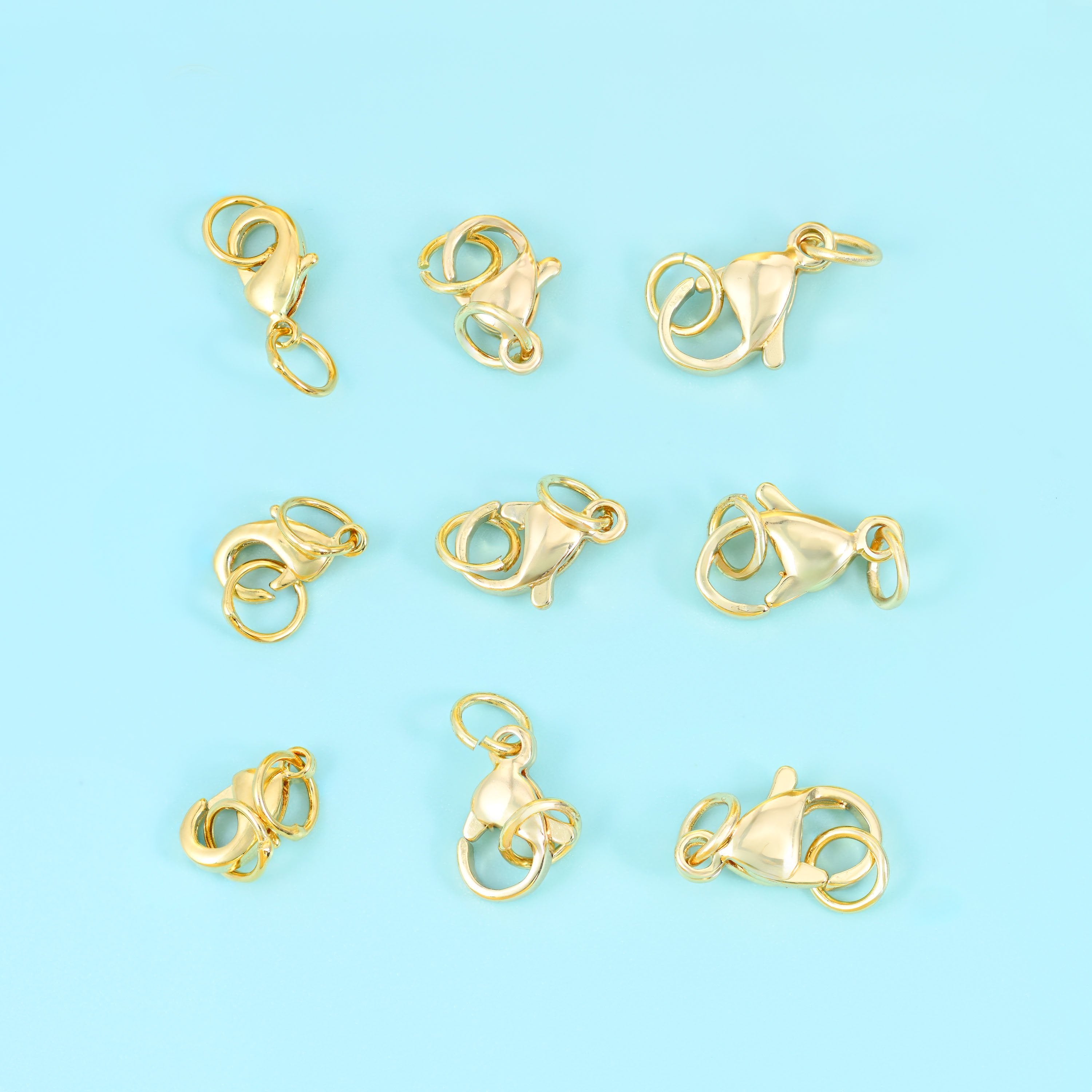 18K gold filled lobster clasp with a smooth spring-loaded trigger