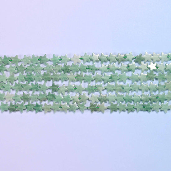 Green aventurine beads in soft sage and mint green