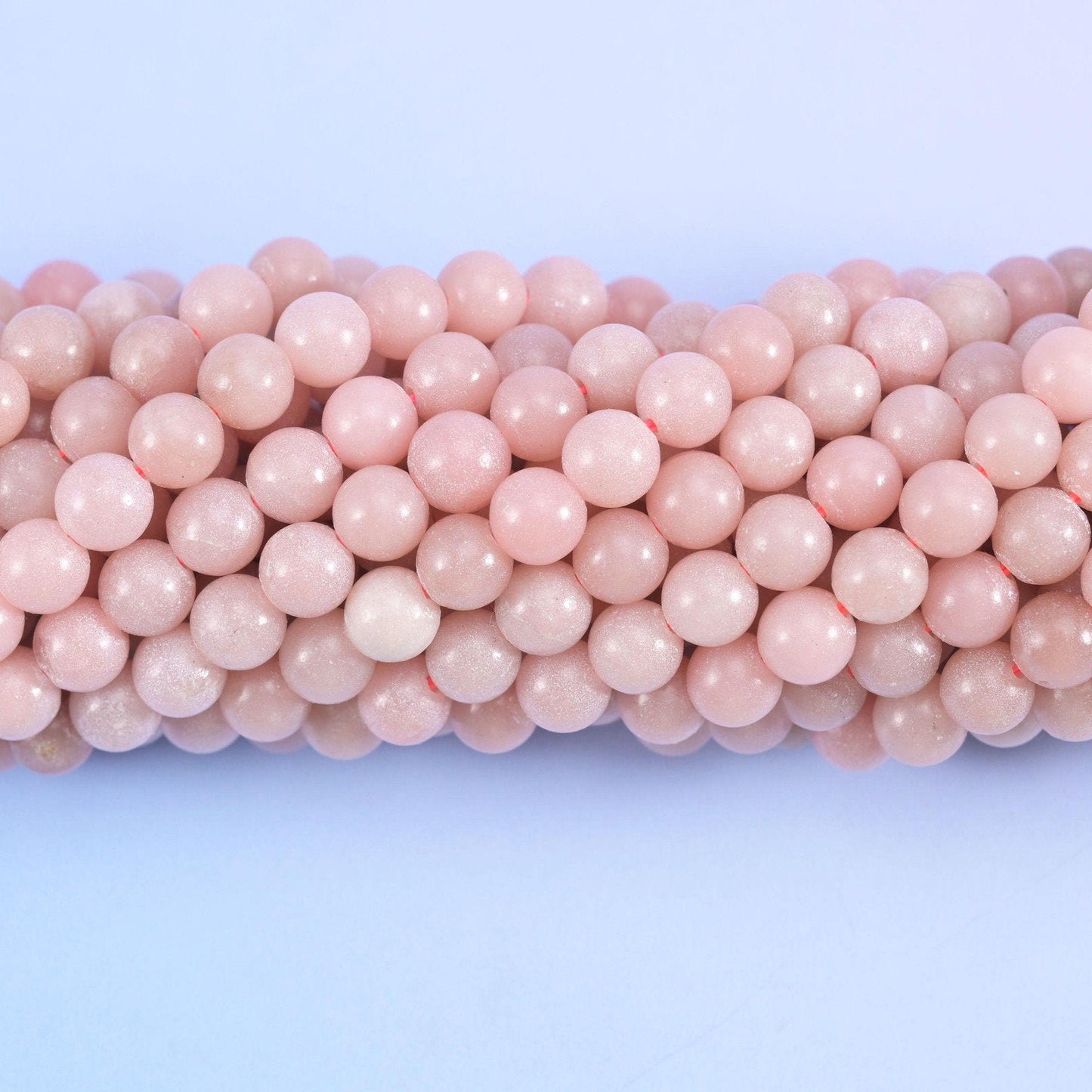 Pink Opal Color Dyed Jade Smooth Round Beads, hole approximately 1.0mm (+/- 0.2mm), center drilled